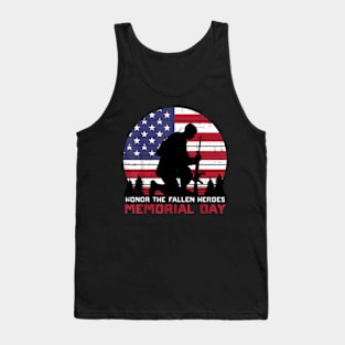 Honor The Fallen Heroes Memorial Day US Flag Men Women Kids Tank Top